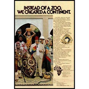 1976 Tampa Busch Gardens The Dark Continent Vintage Print Ad Theme Park Wall Art